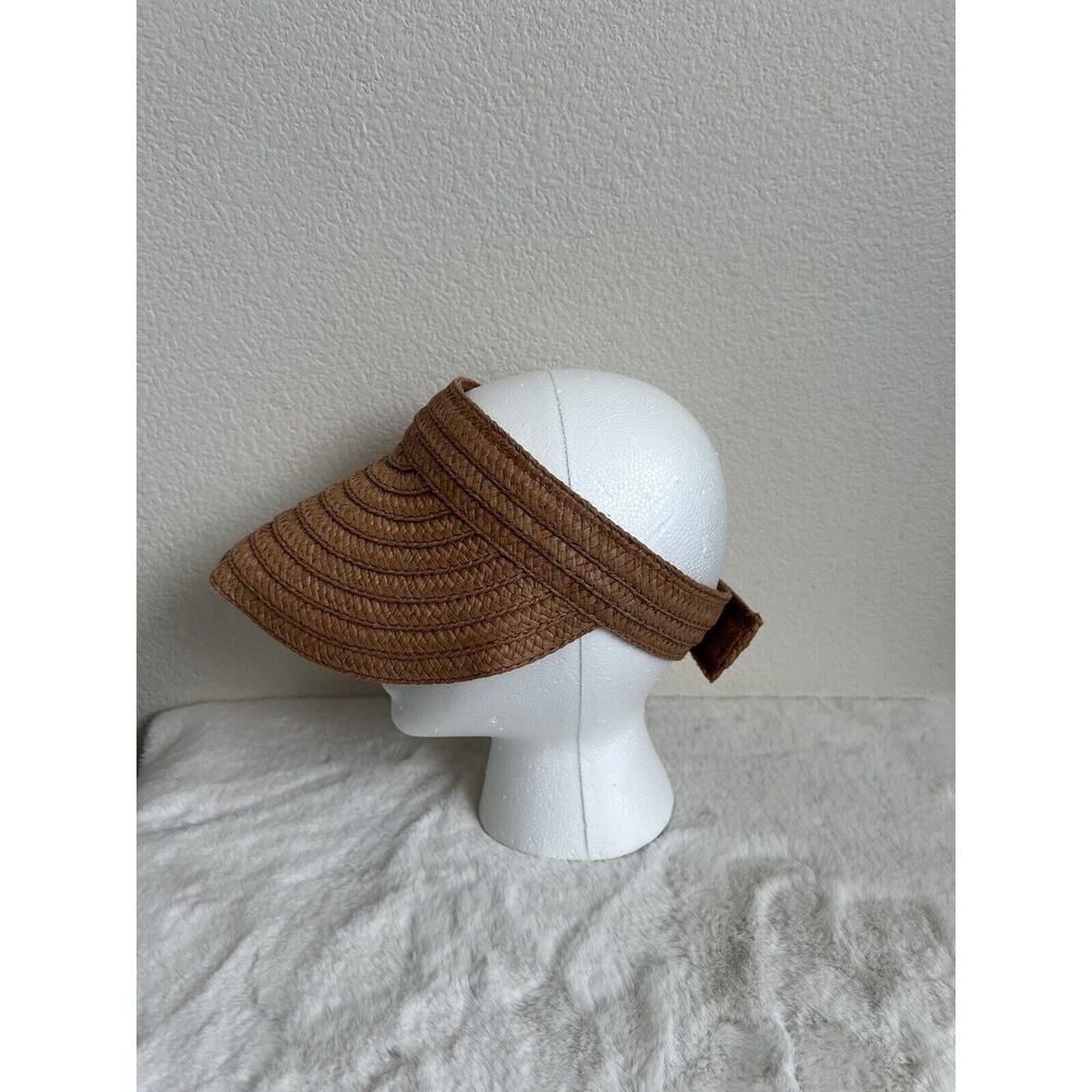 Madewell Womens Packabale Visor Hat Straw Brown Adjustable Beach One Size - Picture 6 of 10
